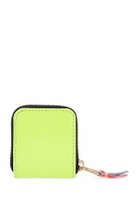 COMME DES GARCONS WALLET compact wallet super fluo yellow in goat leather with zip Yellow