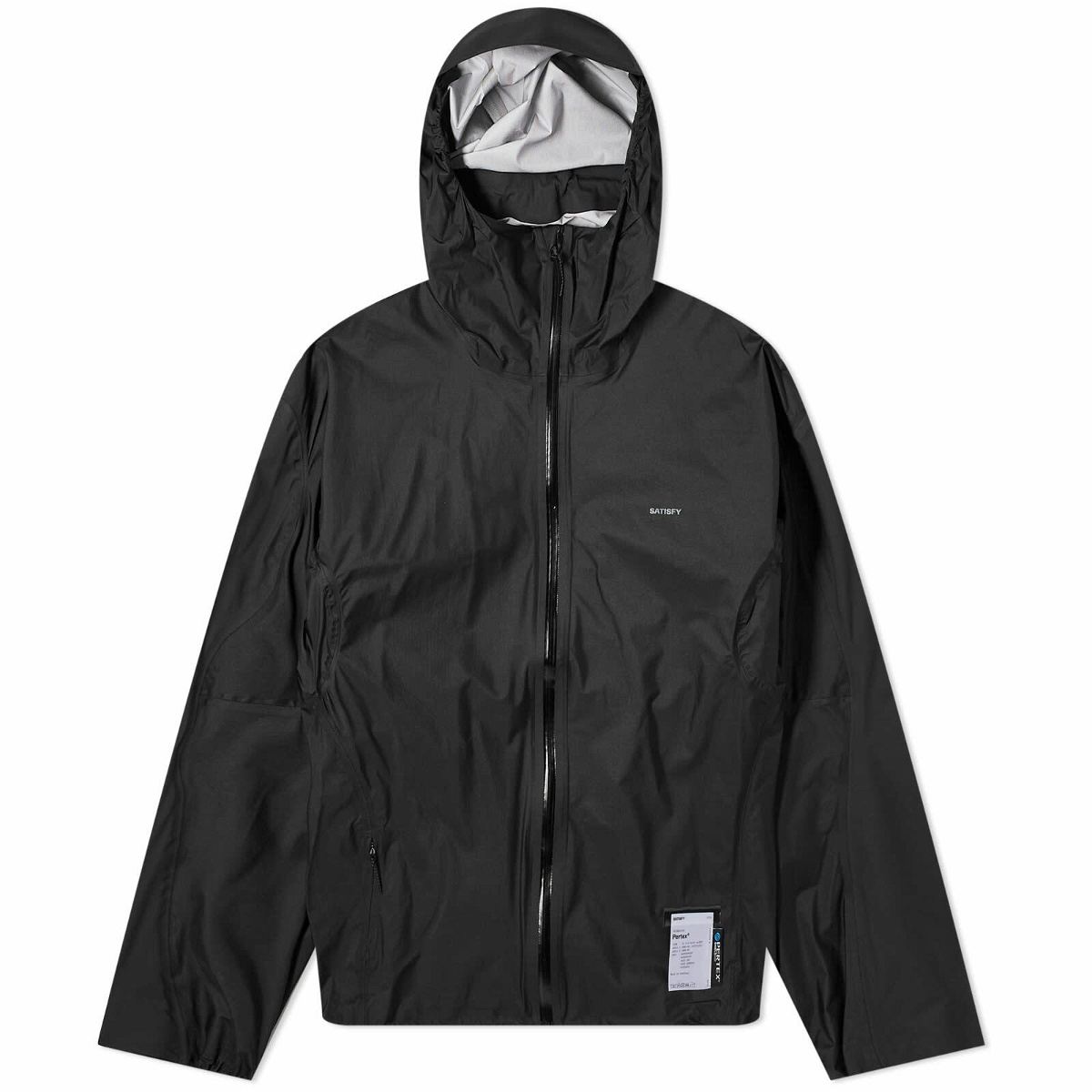 Photo: Satisfy Men's Pertex 3L Fly Rain Jacket in Black