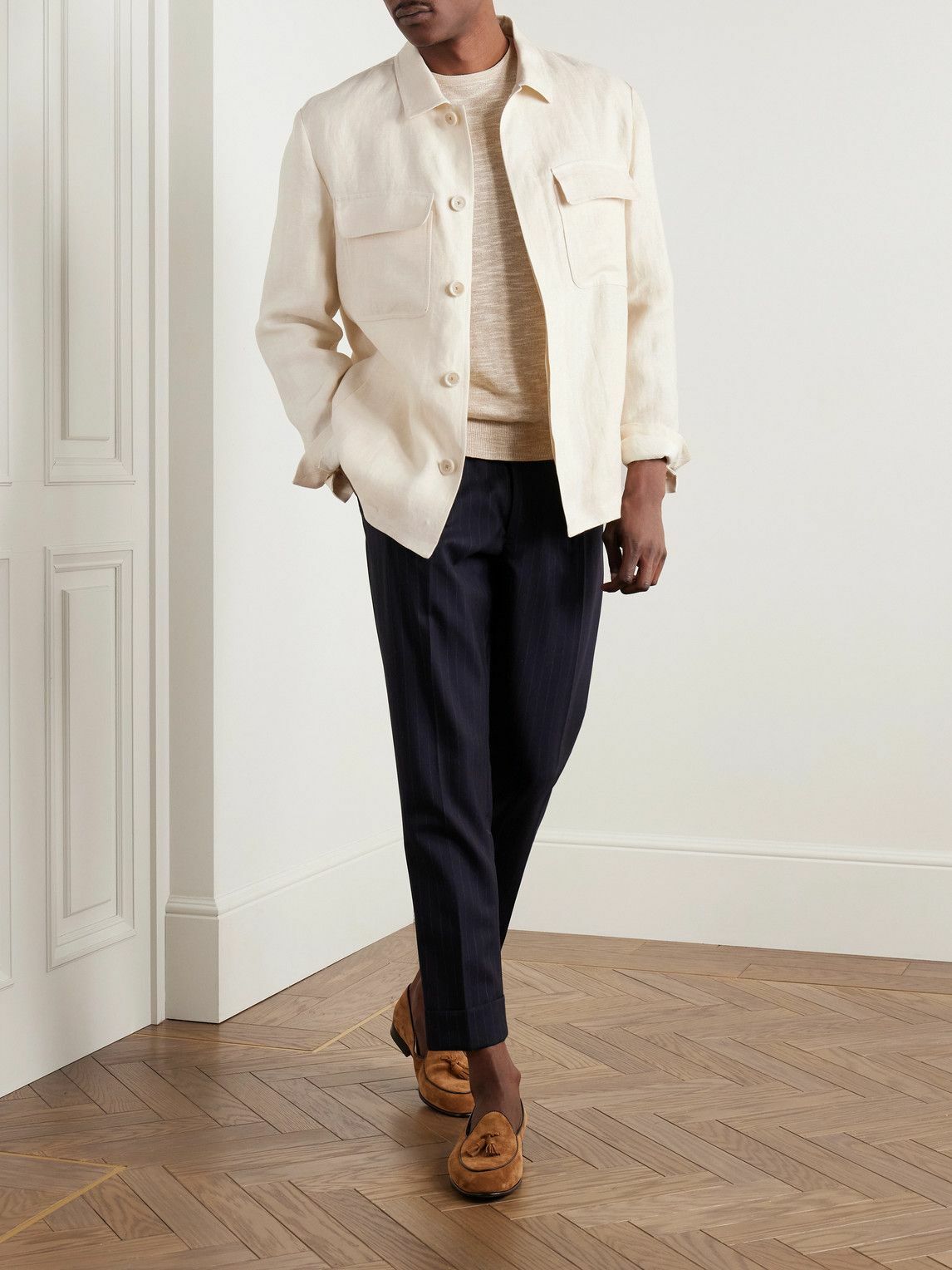 Lardini - Ansel Herringbone Linen Jacket - Neutrals