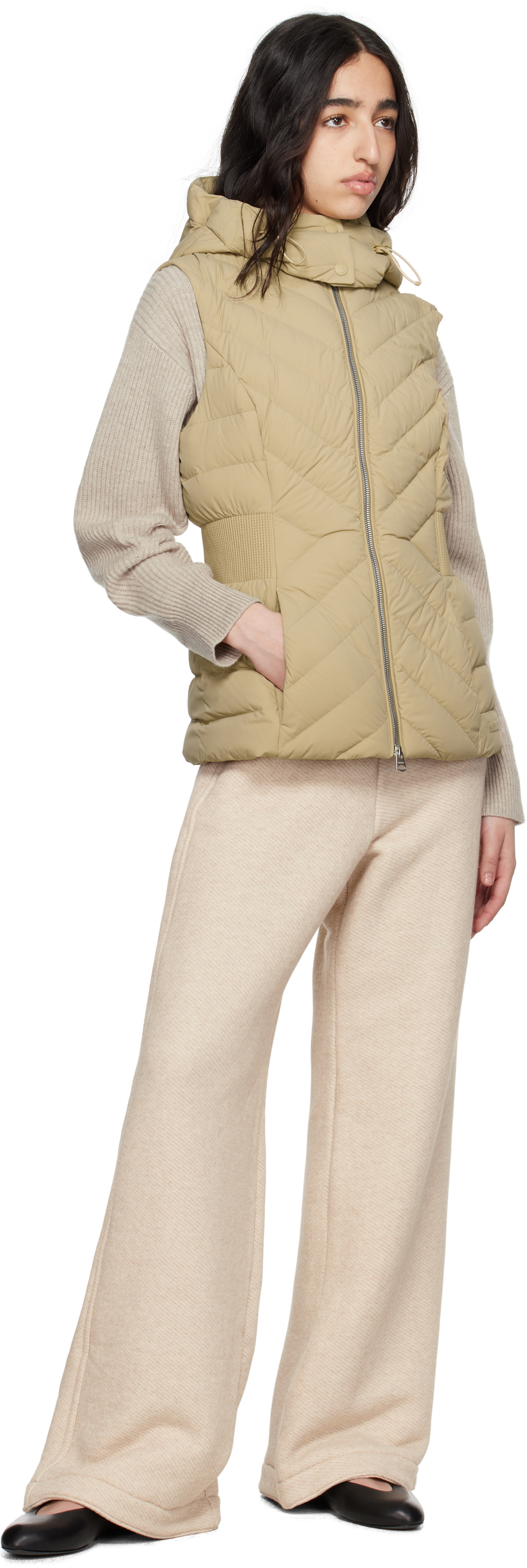 MACKAGE Beige Hoshi Hooded Light Down Vest
