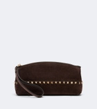 Valentino Garavani Rockstud Small suede pouch