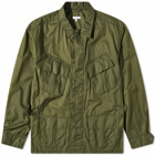 Engineered Garments Men's Jungle Fatigue Jacket in Olive Nylon Micro Ripstop