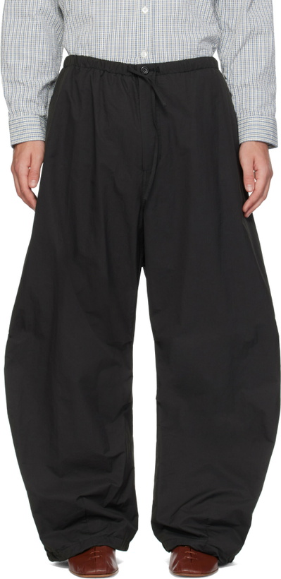 Photo: AMOMENTO Black Drawstring Wide Fatigue Trousers