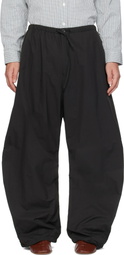 AMOMENTO Black Drawstring Wide Fatigue Trousers