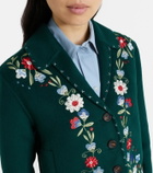 Rixo Jude embroidered floral wool-blend jacket