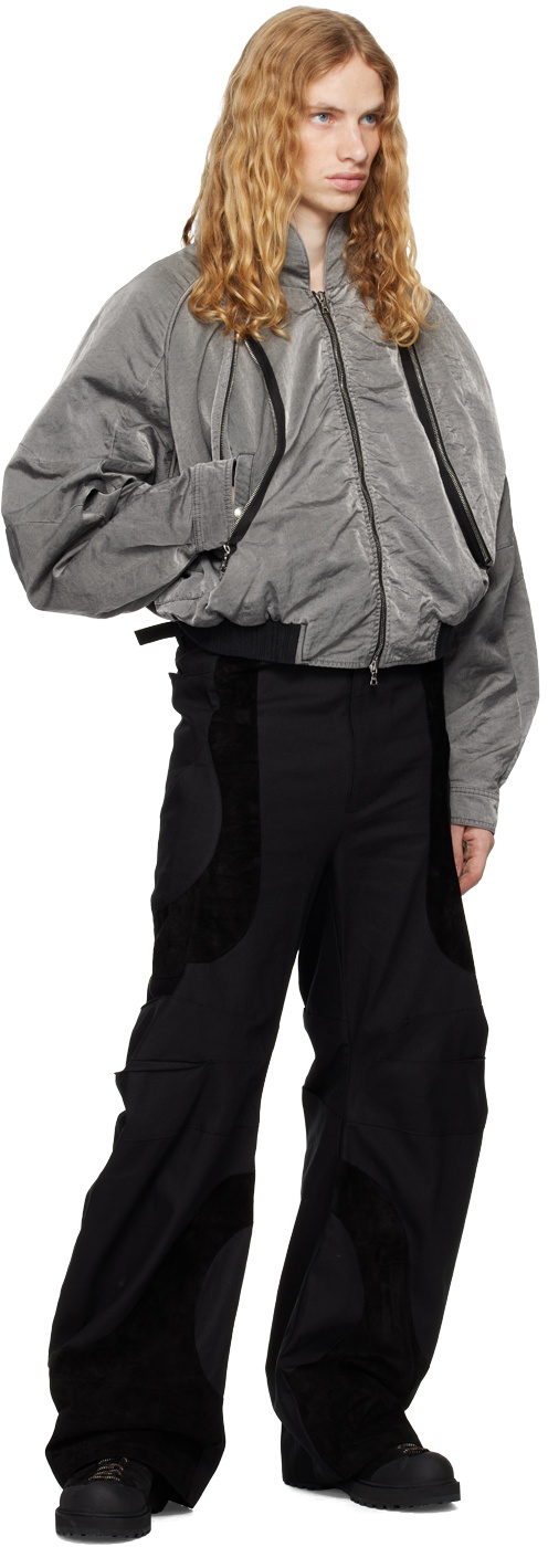 CMMAWEAR Gray Anatomical Parachute Bomber Jacket