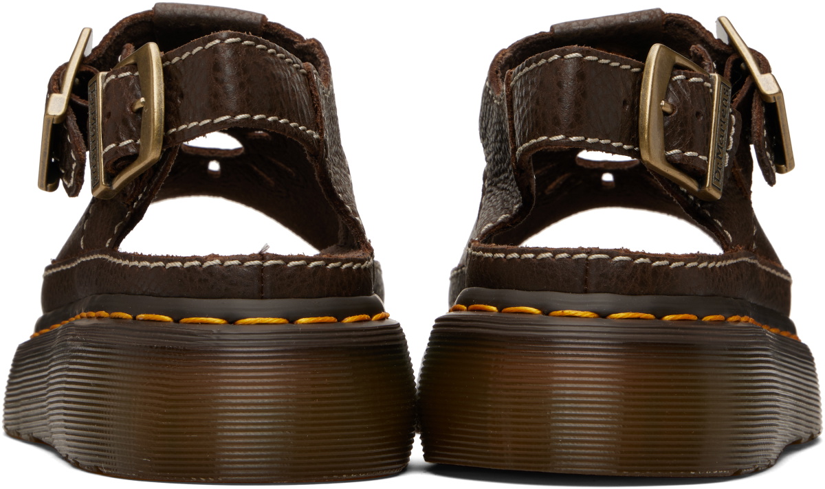 Dr. Martens Brown Dunnet Flower Full Grain Leather Sandals