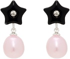 Sandy Liang Black & Pink Cloverdale Earrings