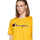 Champion Reverse Weave Yellow Script Logo T-Shirt