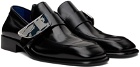 Burberry Black Leather Shield Loafers
