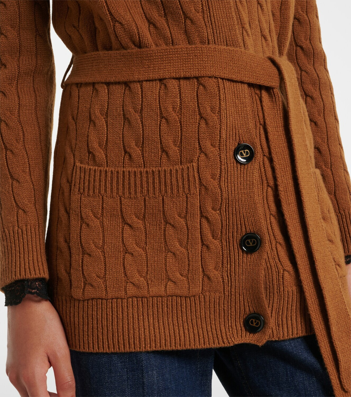 Valentino Cable-knit cashmere cardigan
