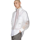 Thom Browne Transparent Stripe Articulated Funnel Neck Jacket