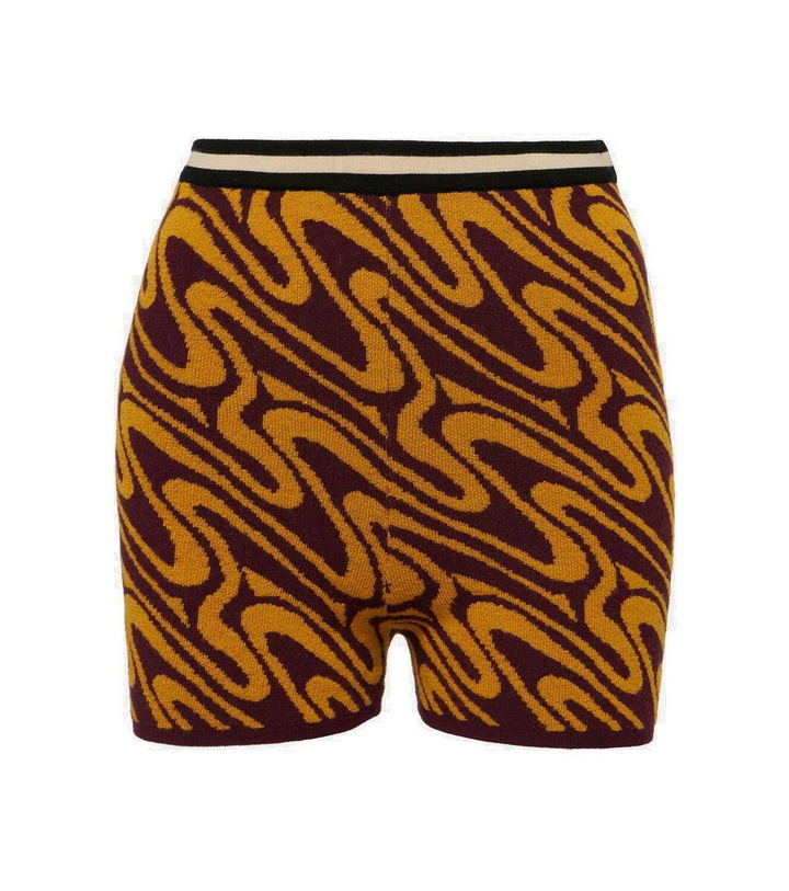 Photo: Dries Van Noten High-rise jacquard shorts