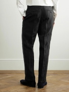 Brioni - Tapered Faille Tuxedo Trousers - Black