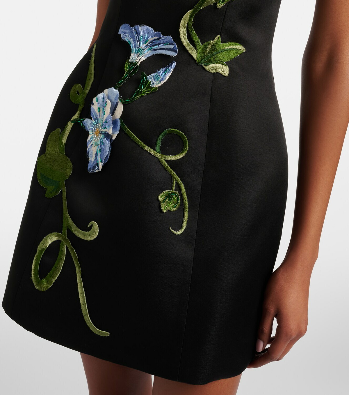 Leo Lin Zaria floral-appliqué bustier dress