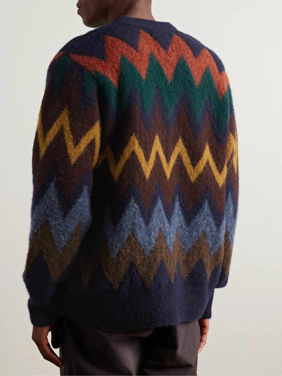 Howlin' - Fire in the Mind Wool-Jacquard Cardigan - Brown