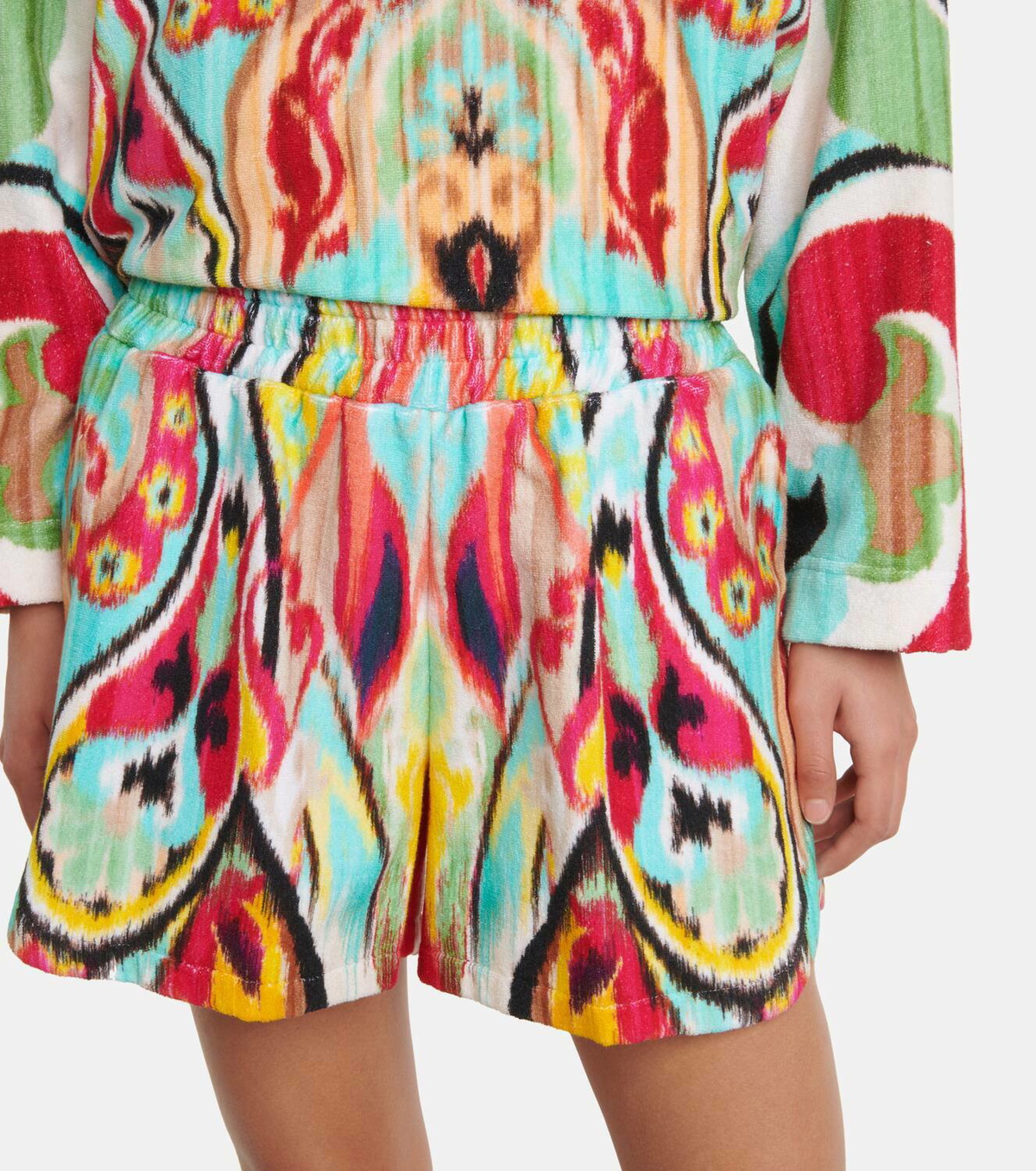 Etro Ikat print high-rise cotton shorts