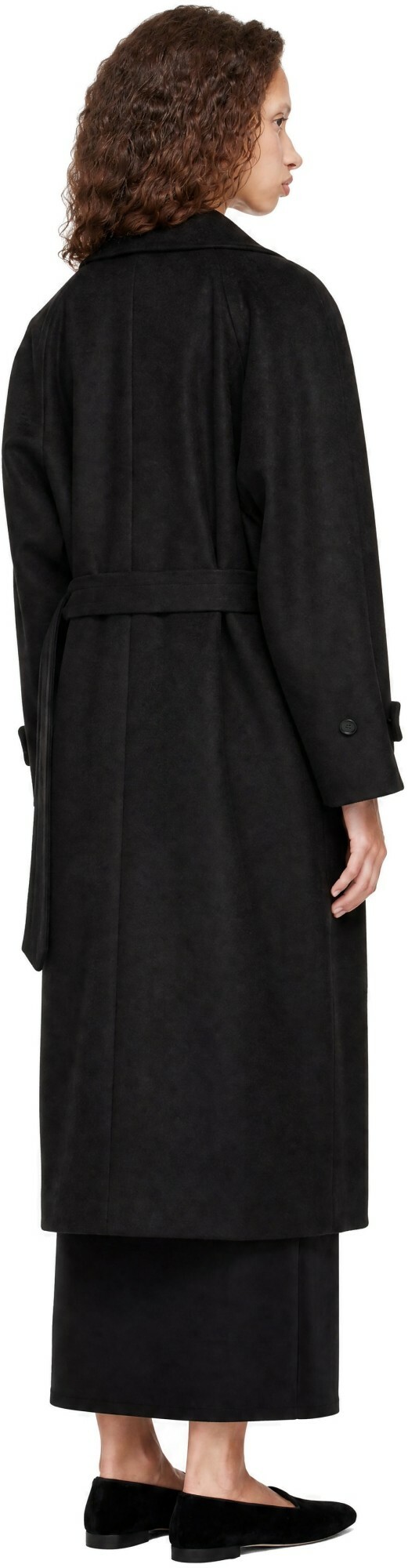 ssstein Brown Wool Raglan Sleeve Balmacaan Coat