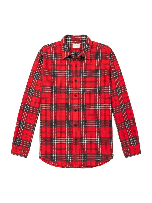 Photo: Aimé Leon Dore - Checked Cotton-Flannel Shirt - Red
