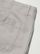 Mr P. - Samuel Straight-Leg Garment-Dyed Cotton-Twill Cargo Trousers - Gray