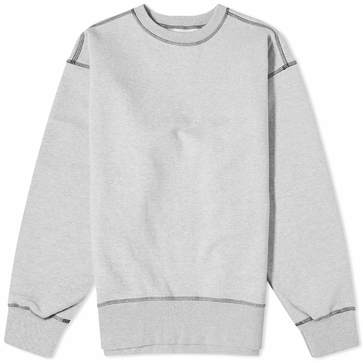 Merely Made Men's Contrast Stitch Crew Sweat in Melange Grey
