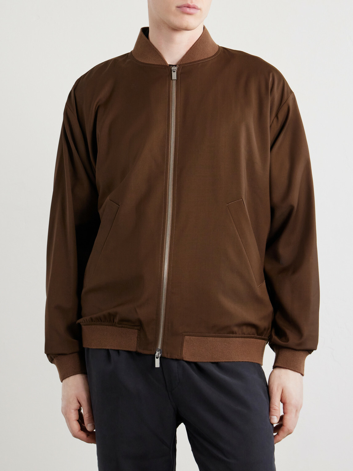 Barena - Gabier Virgin Wool Bomber Jacket - Brown