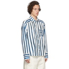 Jacquemus White and Blue La Chemise Peinture Shirt