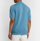 Altea - Textured Linen and Cotton-Blend Polo Shirt - Blue