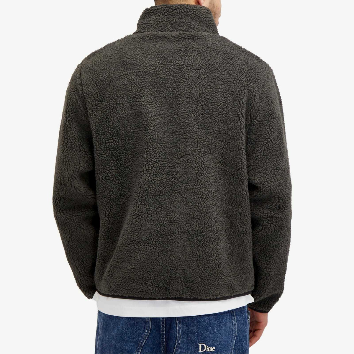 The Trilogy Tapes Men's Zip Through Fleece in Charcoal/Black