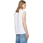 BALMAIN White 'Balmain Paris' Embroidered Tank Top