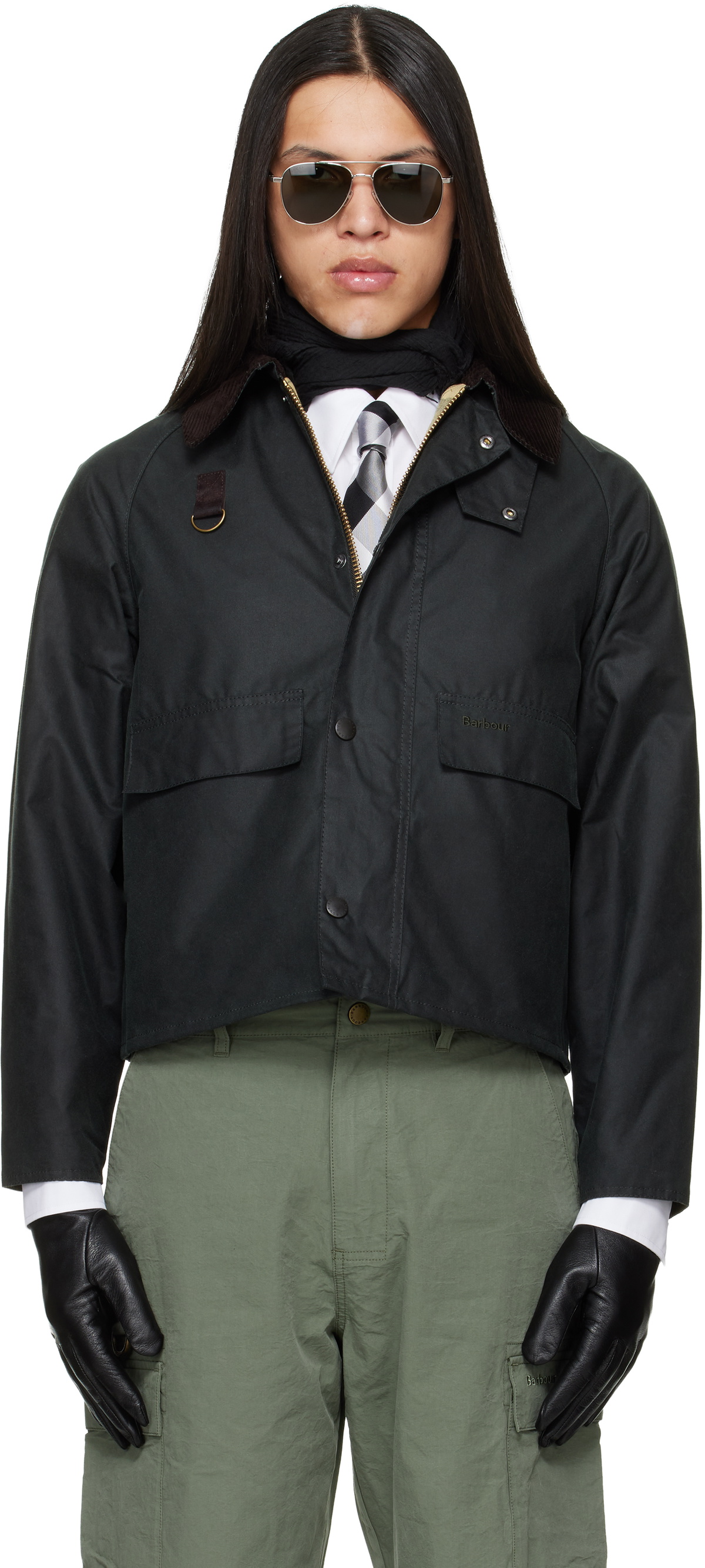 Barbour Green Spey Slim Waxed Jacket