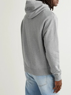 AMI PARIS - Logo-Embroidered Cotton-Jersey Hoodie - Gray