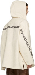 Acne Studios Beige Tweed Hooded Jacket