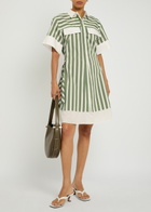 3.1 Phillip Lim Striped Cotton-blend Mini Dress White And Green