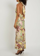 Rixo Maura Printed Satin Midi Dress Multicoloured