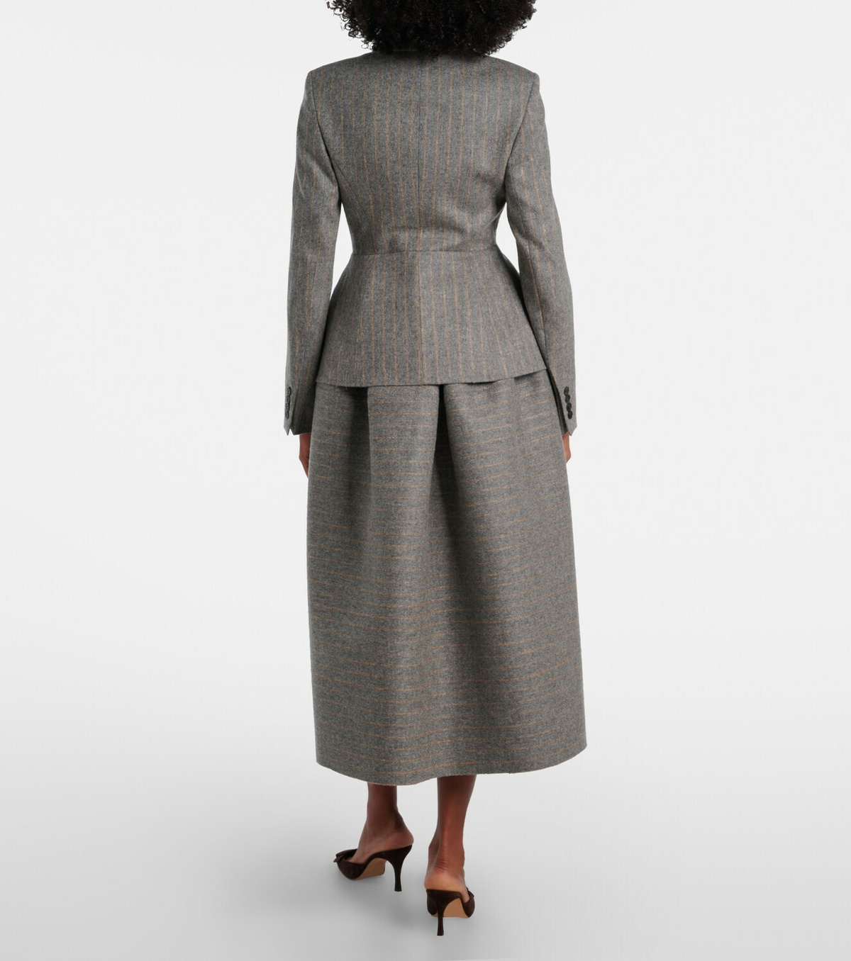 Erdem Pinstripe wool and mohair blazer