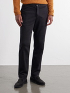 Mr P. - Tapered Cotton-Blend Jersey Drawstring Sweatpants - Black