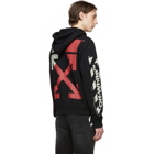 Off-White Black and Red Diag Logo Hoodie