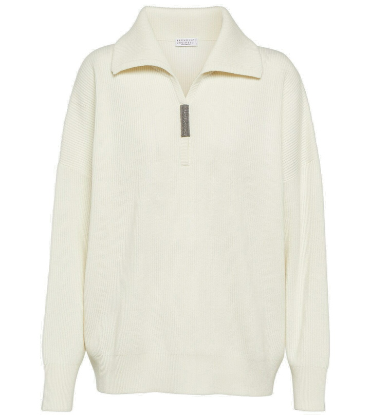 Photo: Brunello Cucinelli Quarter-zip cashmere sweater