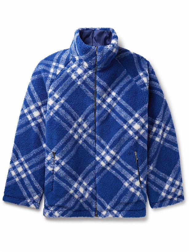 Photo: Burberry - Reversible Checked Fleece and Shell Jacket - Blue