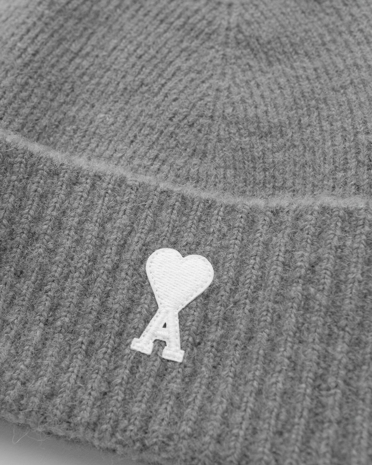 AMI Paris AMI DE COEUR BEANIE Grey Mens Beany