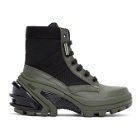 1017 ALYX 9SM Black and Khaki Fuoripista Lace-Up Boots