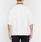 Bottega Veneta - Contrast-Tipped Organic Cotton-Piqué Polo Shirt - White