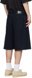 Solid Homme Black Stripe Denim Bermuda Shorts