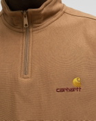 Carhartt Wip Half Zip American Script Sweat Brown Half Zips