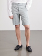 Canali - Straight-Leg Stretch Cotton-Blend Gabardine Shorts - Blue