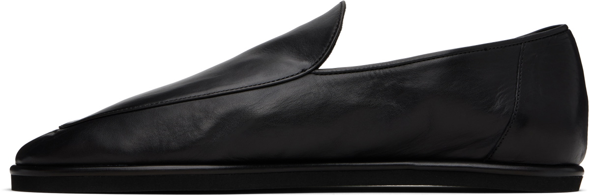 AURALEE Black Soft Leather Loafers