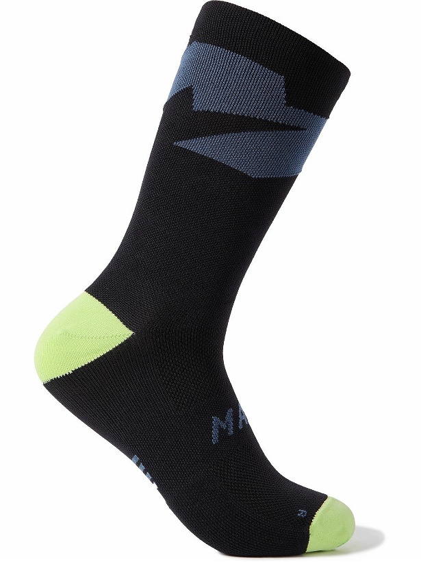 Photo: MAAP - Evolve Colour-Block Stretch-Knit Cycling Socks - Black