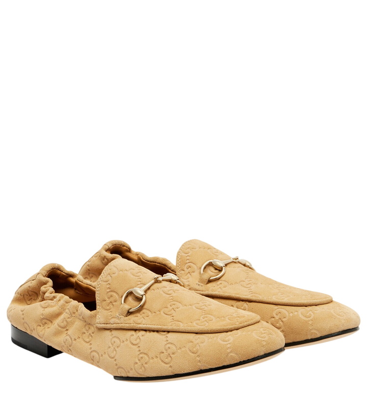 Photo: Gucci Horsebit GG suede loafers