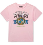 AMIRI - Distressed Printed Cotton-Jersey T-Shirt - Men - Pink